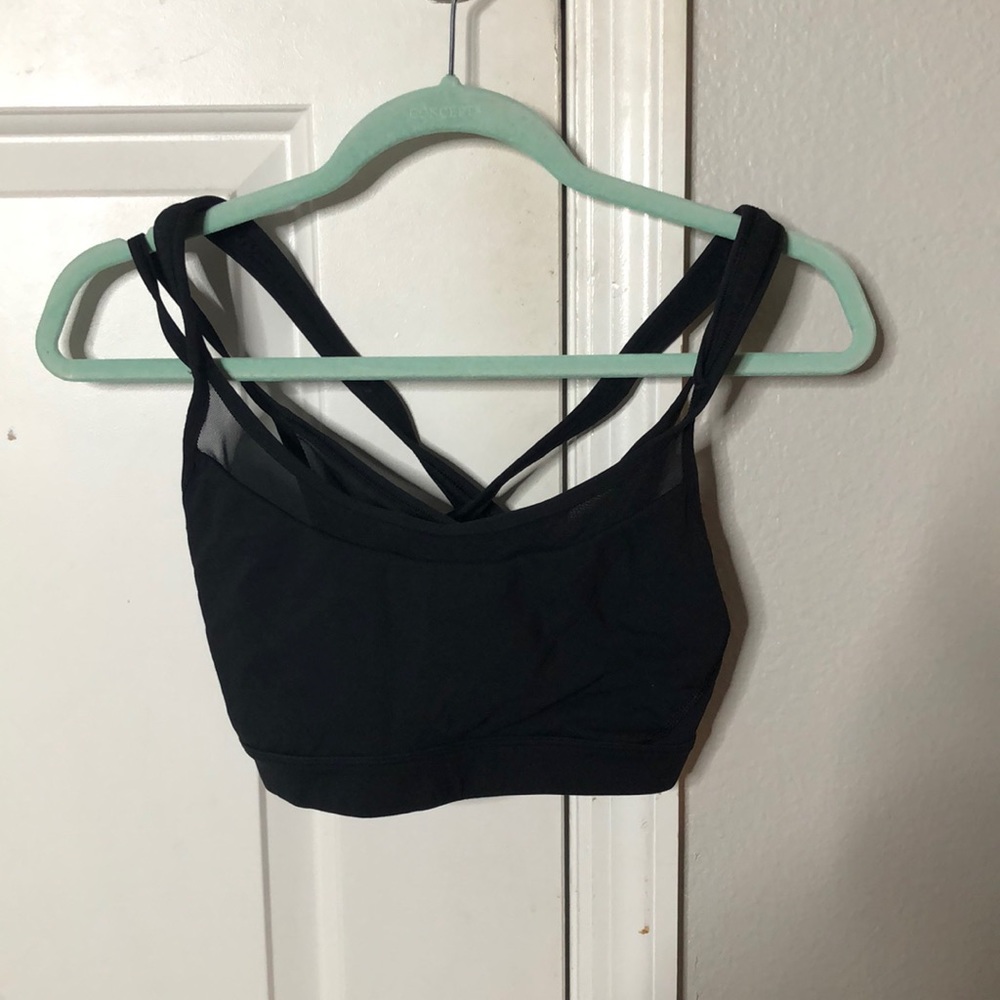 Black Lululemon sports bra added mesh lining